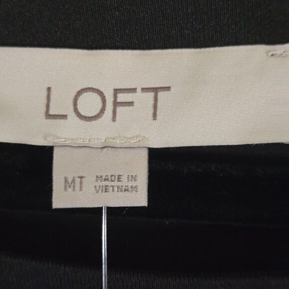 Loft NWT Black Jersey Swing Dress Size MT - Picture 4 of 6
